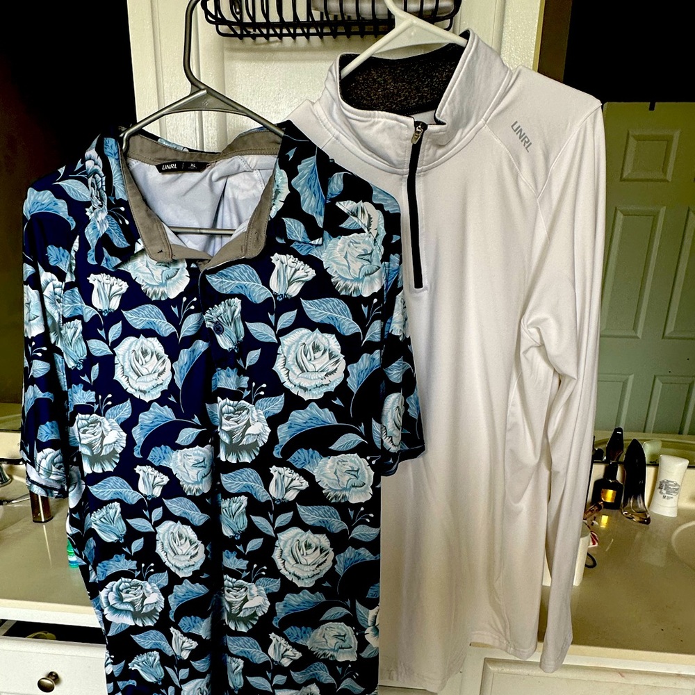 UNRL golf polo and quarter zip